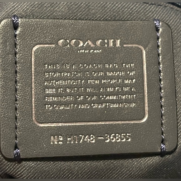 Coach Edie Dark Navy Blue Leather Turnlock Shoulder Bag - Picture 8 of 8